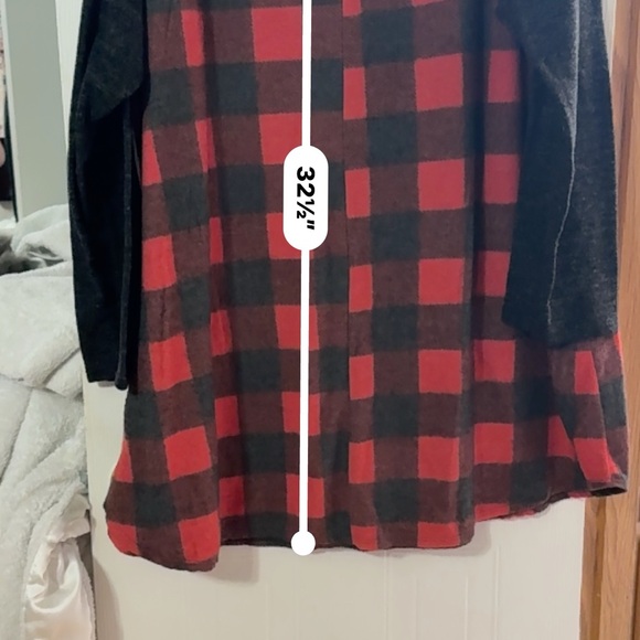Celeste Red and Black Plaid Tunic - Picture 3 of 5